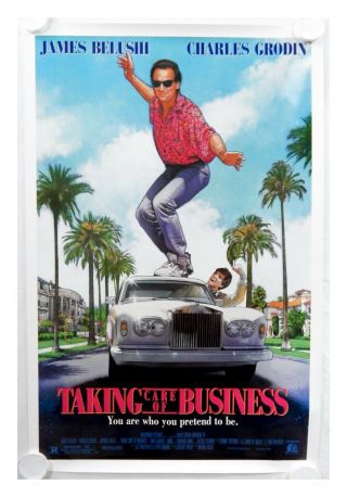 Vintage 1990 Taking Care Of Business Two Sided Movie Theater Poster