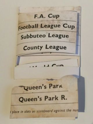 Vintage 1970’s Subbuteo Score Board and Team Name Cards Spares 2