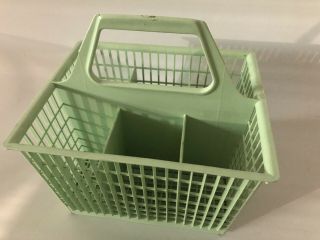 Vintage Dishwasher Green Silverware Basket Replacement Square 6 Compartments