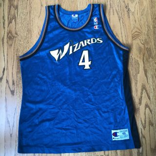 Vintage Washington Wizards Chris Webber 4 Champion Jersey 48 Xl Nba Bullets 90s