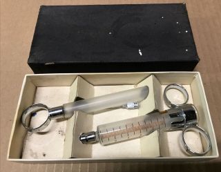 Vintage Bd Yale Luer - Lok Glass Hypodermic Syringe 10 Ylc