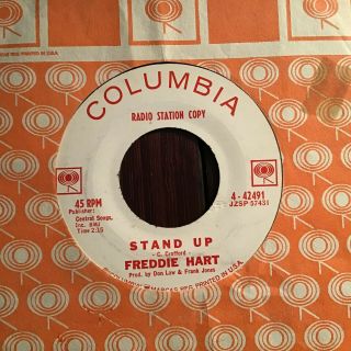 45 Rpm Freddie Hart Columbia Dj 42491 Ugly Duckling / Stand Up Rockers M -