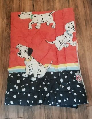 Vintage Disney 101 Dalmatians Twin Comforter Blanket Dalmations 79 " X57 "