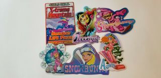 Vintage Vending Machine Stickers Snowboard Girls Grab Bag,  6 Stickers