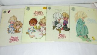 4 Vintage Precious Moments Cross Stitch Pattern Booklets Pm1 Pm2 Pm4 Pm13 Faith