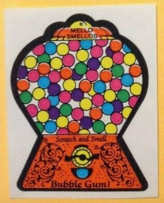Vintage 80s Mello Smello Scratch & Smell Sniff Sticker Matte Bubble Gum Scent