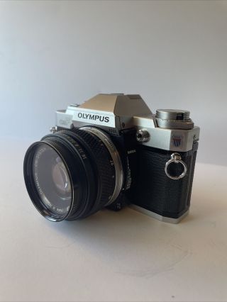 Vintage Olympus Omf Slr 35mm Film Camera With Zuiko 50mm 1.  8