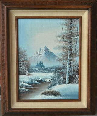 Vintage Oil Painting Winter View Landscape Framed