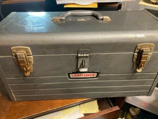 Vintage Sears 18 " Craftsman 6500 Steel Metal Tool Box With Grey Tray