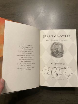Jk Rowling Signed 1st Edition 1st Print Harry Potter And The Deathly Hallows