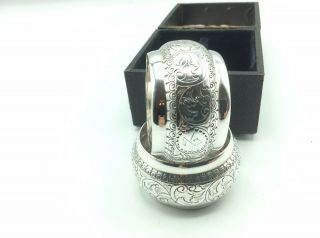 Fantastic Antique Vintage Collectible Silver Plated Napkin Rings Boxed