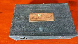 10 Vintage Microscope Slides In Wooden Display Box