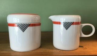 Vintage Cream & Sugar Bowl Set Made In Japan - Studio Nova Fine China Tri - Angles