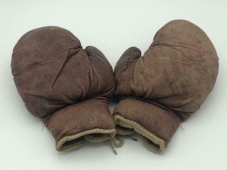 Vintage 1950 - 60s Jc Higgins Leather Boxing Gloves Model 310 - 1416