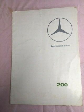 Mercedes - Benz 200 Vintage Car Sales Brochure