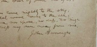John Burroughs Handwritten Manuscript for 