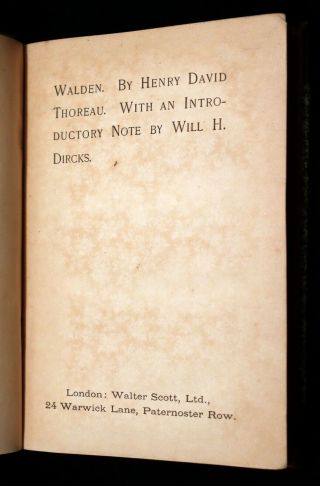 1886 Scarce Victorian Book - WALDEN or Life in the Woods by Henry David Thoreau. 5