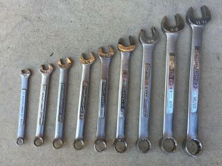 9 Pc Vintage Craftsman Usa 12 - Pt Sae Combination Wrench Set 1/4 " - 11/16 " V A Vv