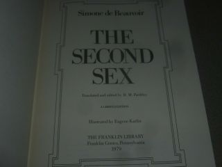 VINTAGE FRANKLIN LIBRARY LIMITED BOOK THE SECOND SEX SIMONE DE BEAUVOIR SIGNED 6