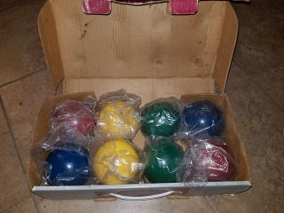 Vintage Forster Bocce Ball Lawn Bowling Game Competitors Set Item 6200