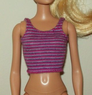Vintage Barbie Striped Tank Top Shirt Blouse Doll Clothes T432