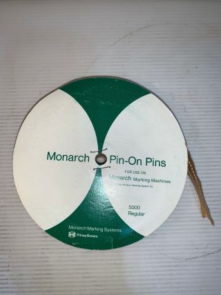 Monarch Marking System Pin - On Vintage Roll Of Ticket Pins/5000 Regular,  Few