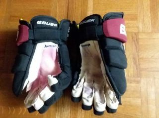 Arizona Coyotes Oliver Ekman - Larsson Game - Worn Bauer Gloves 2017 W/ Mom Tribute