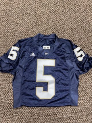 ADIDAS 2008 TEAM ISSUED NOTRE DAME FOOTBALL HOME JERSEY 5 3