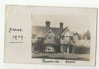 Ascot Burnside Berkshire 23 Dec 1907 Vintage Rp Postcard 341c