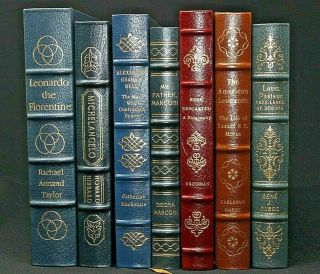Set Of 7 Easton Press Great Lives,  Full Leather Gilt,  Special For Cybernion