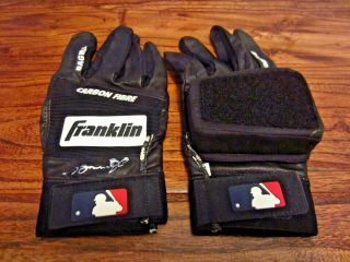 Jeff Bagwell 2000s Houston Astros Game Franklin Custom Batting Gloves AUTO 2