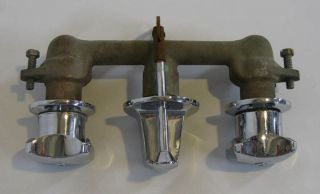 Vintage 2 - Handle Chrome Faucet for Shelf - Back Bathroom Sink Kohler Wall Mount 2