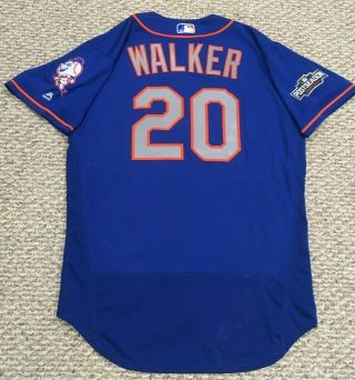 Postseason Walker Size 46 20 2016 York Mets Game Jersey Issue Road Blue Mlb