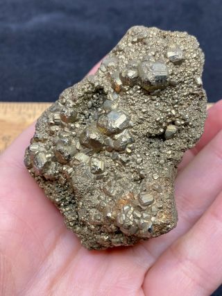 Very Pretty Rough Pyrite Cluster Specimen - 253.  7 Grams - Vintage Estate Find 3