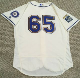 Paxton Size 48 65 2017 Seattle Mariners Home Cream Game Jersey 40th Mlb