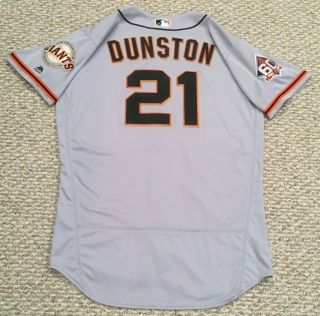 Dunston Size 46 21 2018 San Francisco Giants Game Jersey Issued Road Mlb