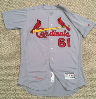 Steve Baron Size 46 61 2018 St.  Louis Cardinals Game Jersey Road Gray Mlb