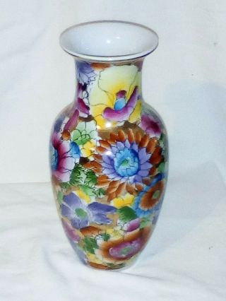 VINTAGE PORCELAIN HAND PAINTED CHINESE VASE HEIGHT X 22 cms 2