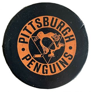 Vintage Pittsburgh Penguins Ccm / Converse Game Puck 1970’s Donut Style