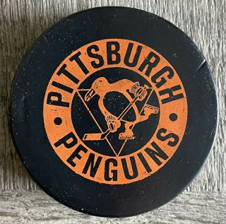 Vintage Pittsburgh Penguins CCM / Converse Game Puck 1970’s Donut Style 2