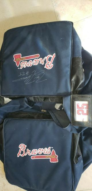 Tyler Flowers Atlanta Braves Game Autograph Equipment Bag.  MLB Allstar 2