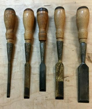 Vintage Craftsman Chisels,  Set Of 5