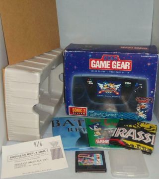 Vintage Sega Game Gear System Box W/accessories To Complete Sonic 2