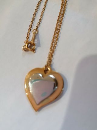 Vintage Amway Heart Shape Gold Tone And Silver Necklace