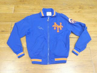 Darryl Strawberry Signed York Mets Game Worn Warm Up Jacket 1983 - 84 Steiner