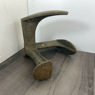 Authentic Vintage Cast Iron Cobbler’s Last 2 Size Shoe Horn Rustic Stressed Old