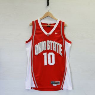 Vintage Ohio State Buckeyes 10 Ncaa Nike Elite Swingman Basketball Jersey Large