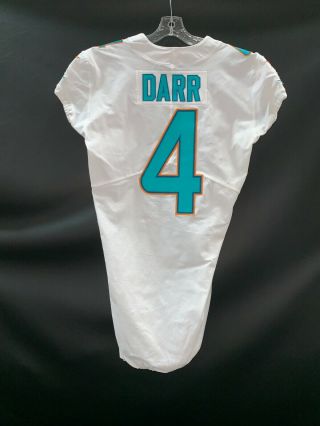 4 Matt Darr Miami Dolphins Team Issued/game Authentic Nike Jersey Sz - 42