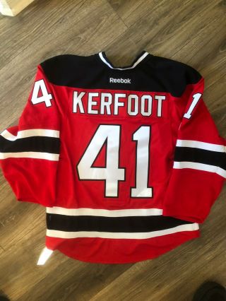 2016 - 17 Alex Kerfoot Jersey Devils Game Issued Jersey Nhl Meigray