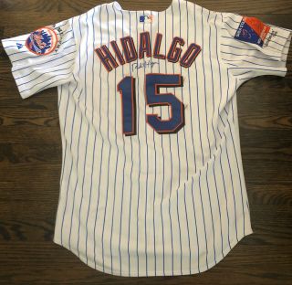 2004 Richard Hidalgo Signed York Mets Game Worn Jersey /rare B Murphy Patch